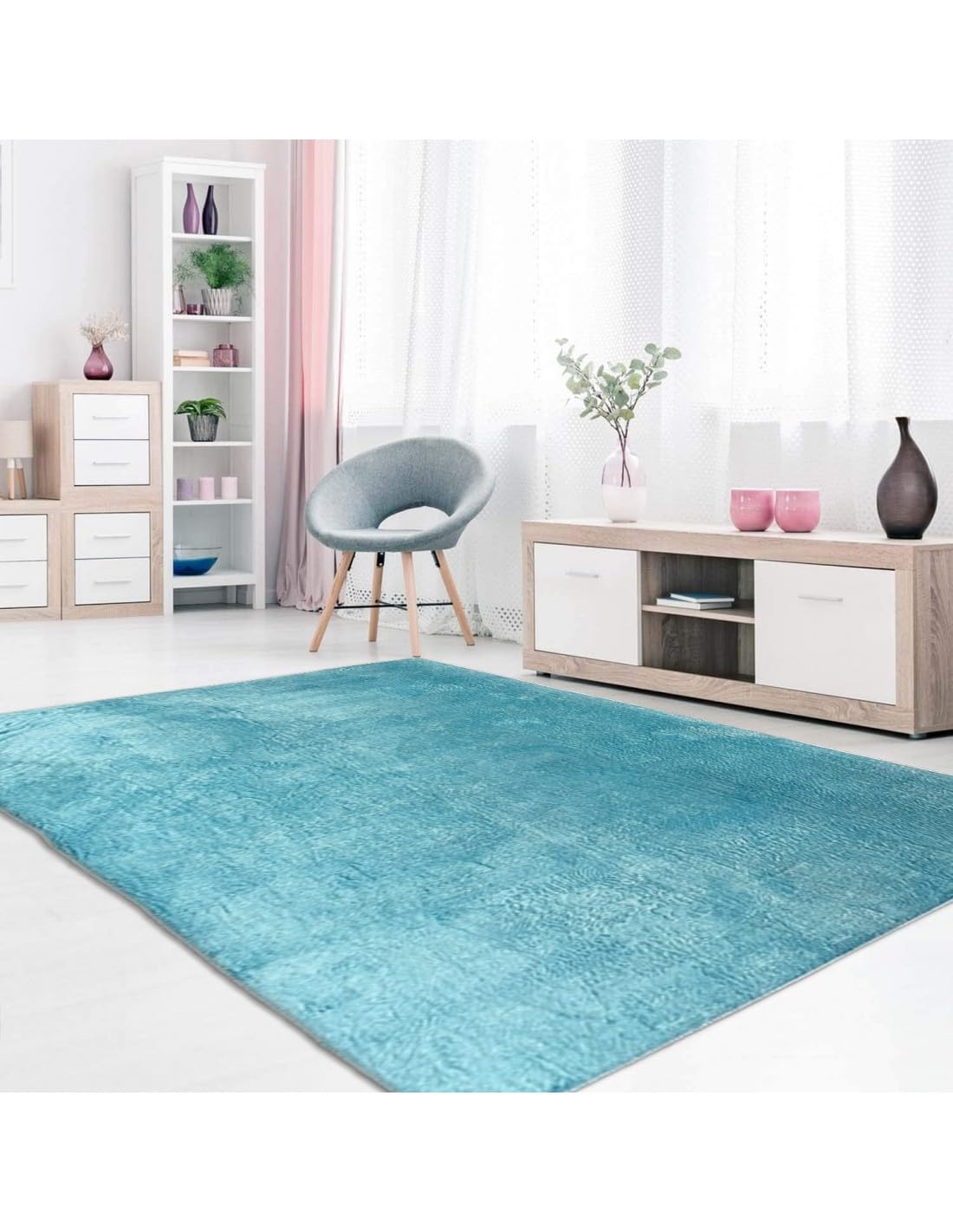 Mani Textile Tapis Uni Bleu 120x180cm