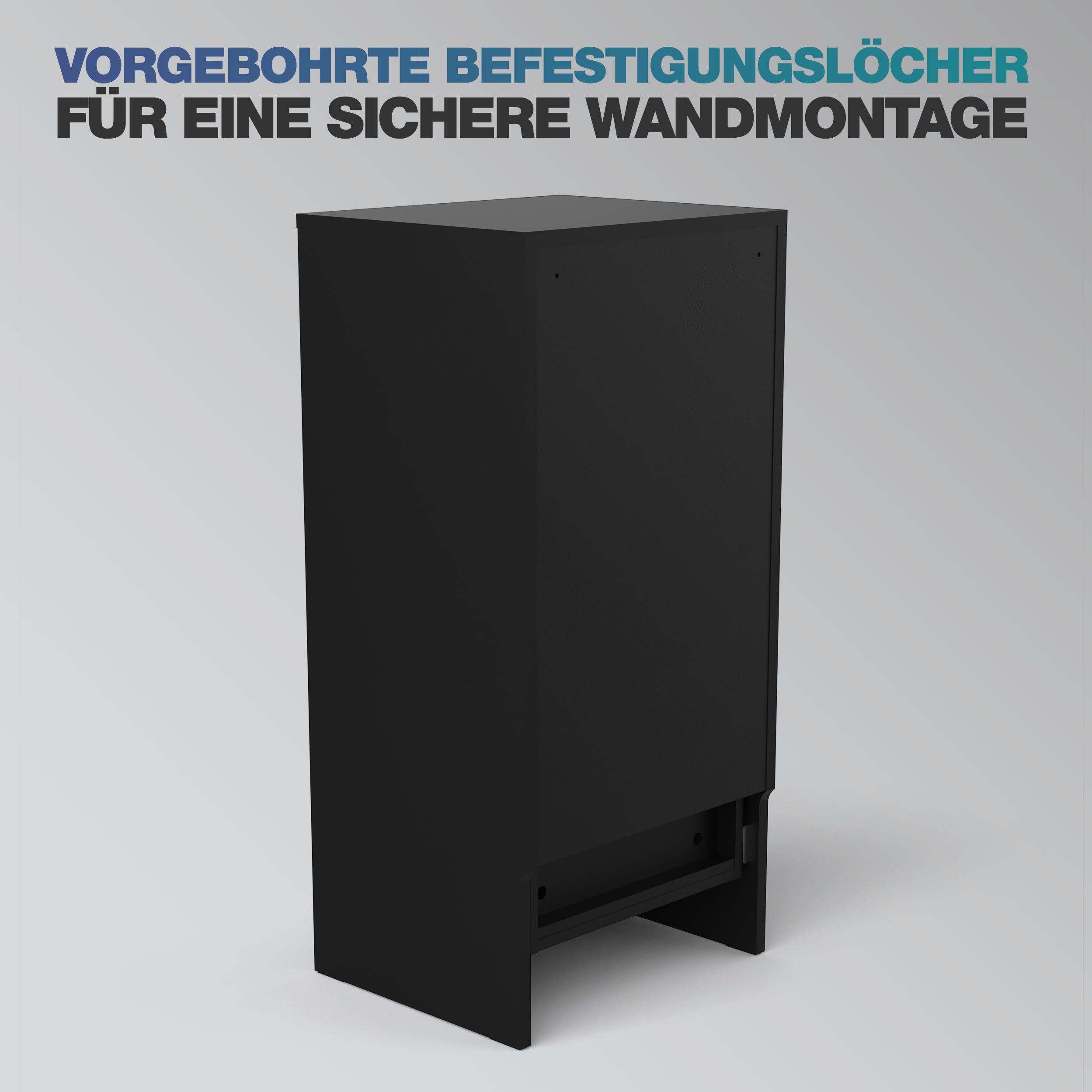 Glorious Vinyl Vault - Armadio per dischi con cassetti a chiusura morbida per LCD da 12", spazio per 160 album, design modulare, nero