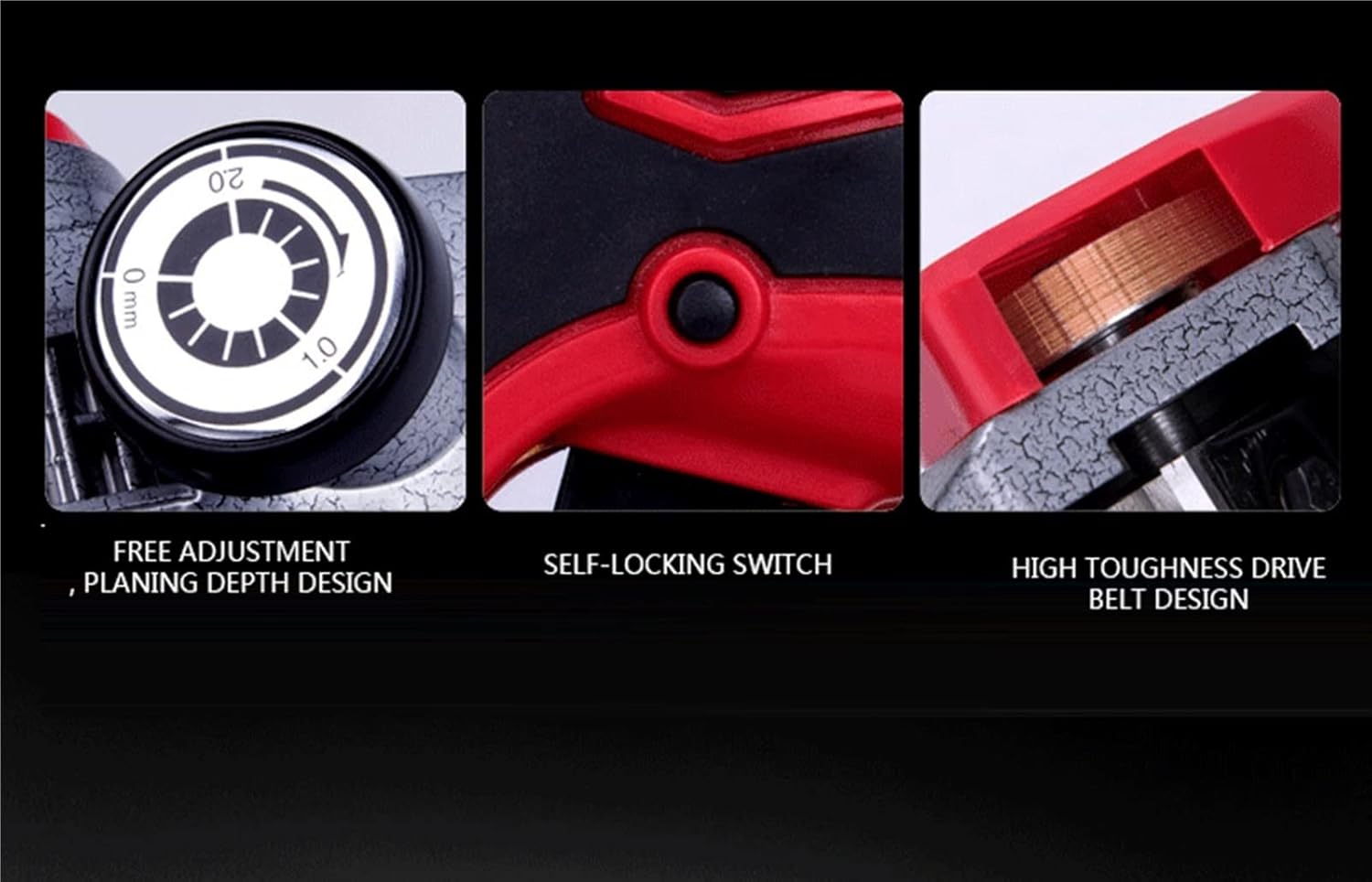 220V/1600W Portable Multifunctional Woodworking Flip-Chip Dual-Purpose Bakelite Planer Small Household Electric Planer MINGPING (Color : 220V, Size : US)