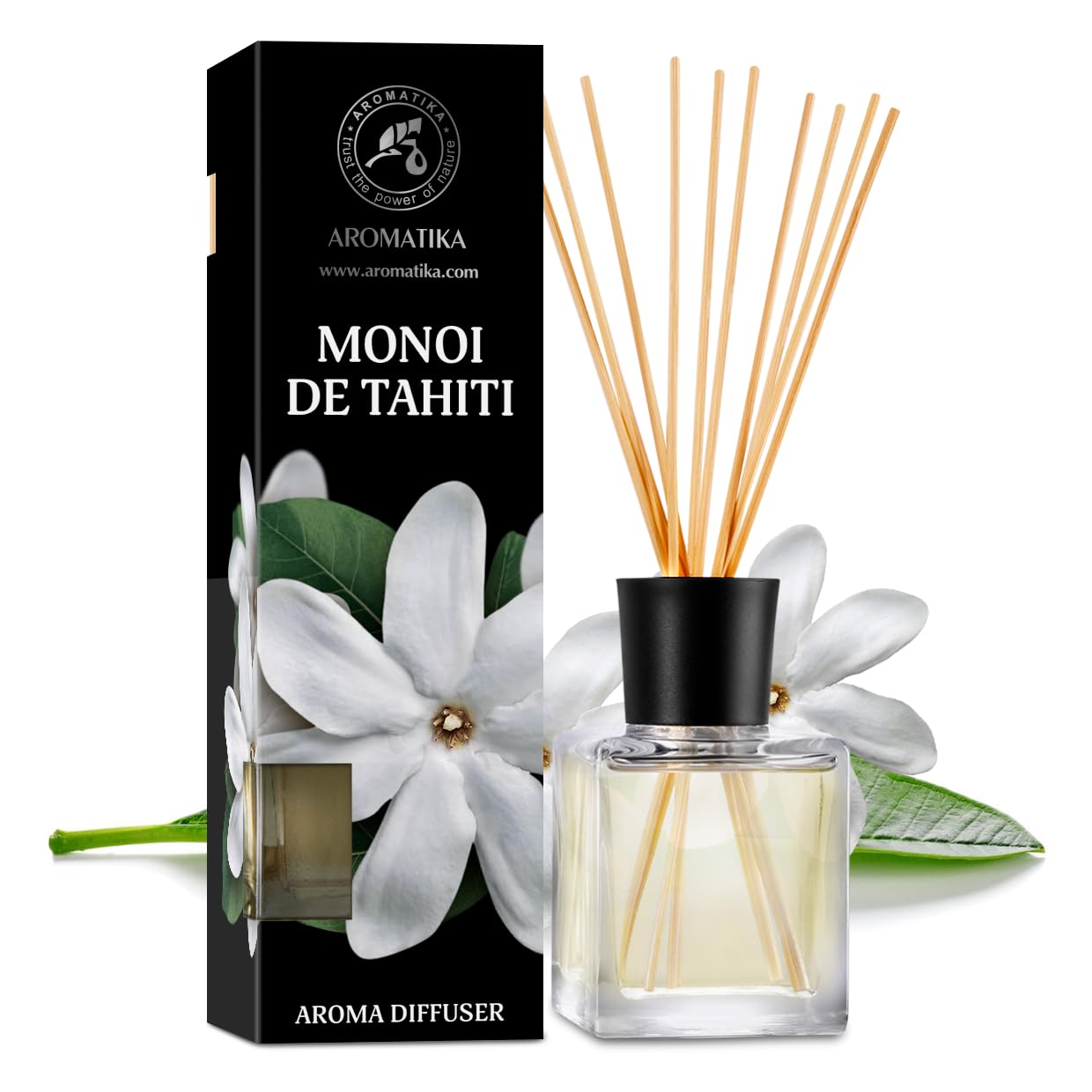 Monoi de Tahiti Aroma Diffuser 200ml - Reed Diffuser - Room Fragrance - Home Fragrance - Air Freshener - Monoi de Tahiti Scented Diffuser - Gift Idea - Tiare Odor