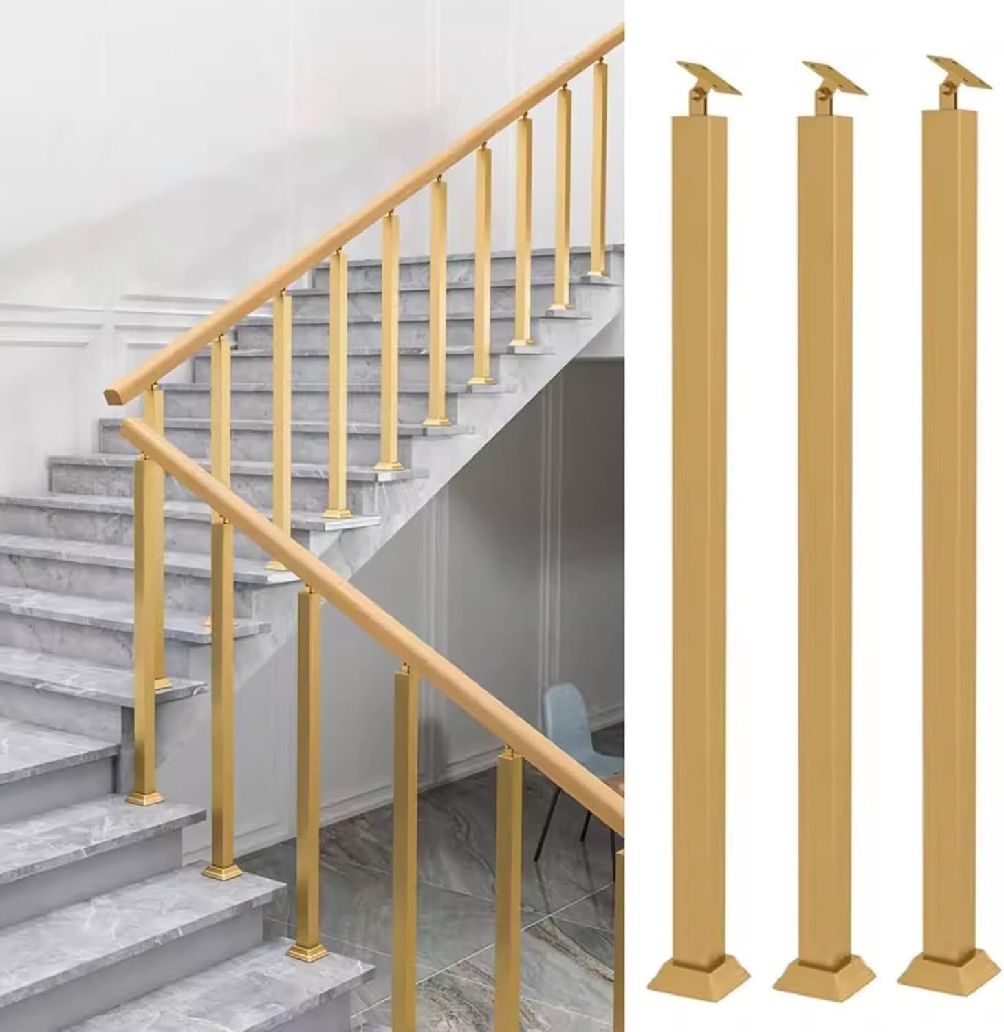 Rampe d'escalier en fer forgé haute résistance pour sécuriser vos marches de balcon