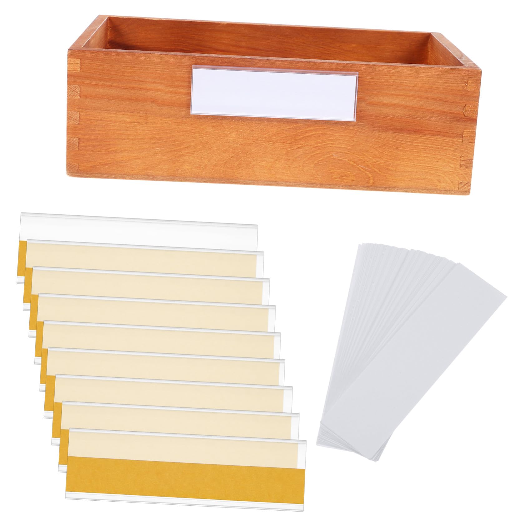 Portaetichette Adesivo Piatto 100 Pezzi in Pvc per Scaffali | Strisce Bianche Incluse, Lettura Chiara, Resistenti allo Strappo, Uso in Supermercati e Negozi