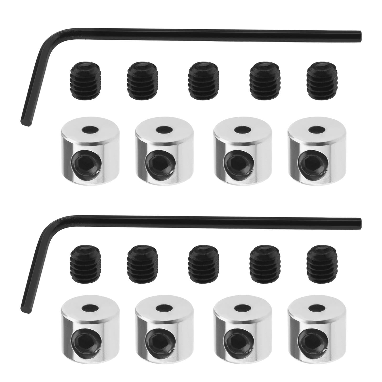 20PCS Badge Keepers Replacement Badge Pin Locks 6 X 5 Mm Locking Clasp Pin Backs with 2PCS Wrenches for Insignia Badge Name Tag Brooch, Silver, 6x5mm