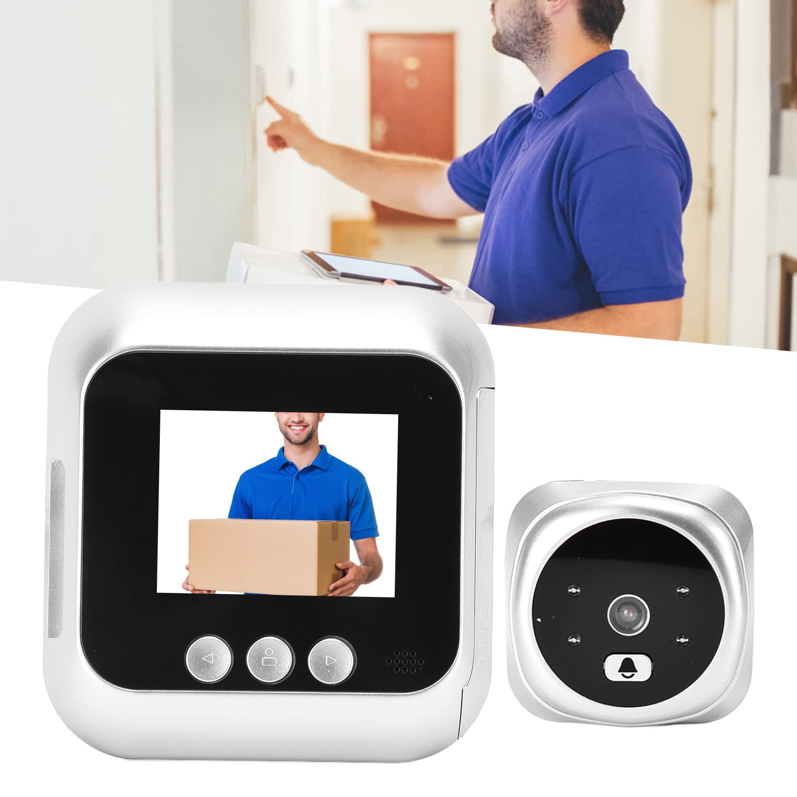 Telecamera spioncino per spioncino digitale, visore digitale per porta di sicurezza 2,8 pollici Visione notturna grandangolare 135 gradi 720P per uso domestico