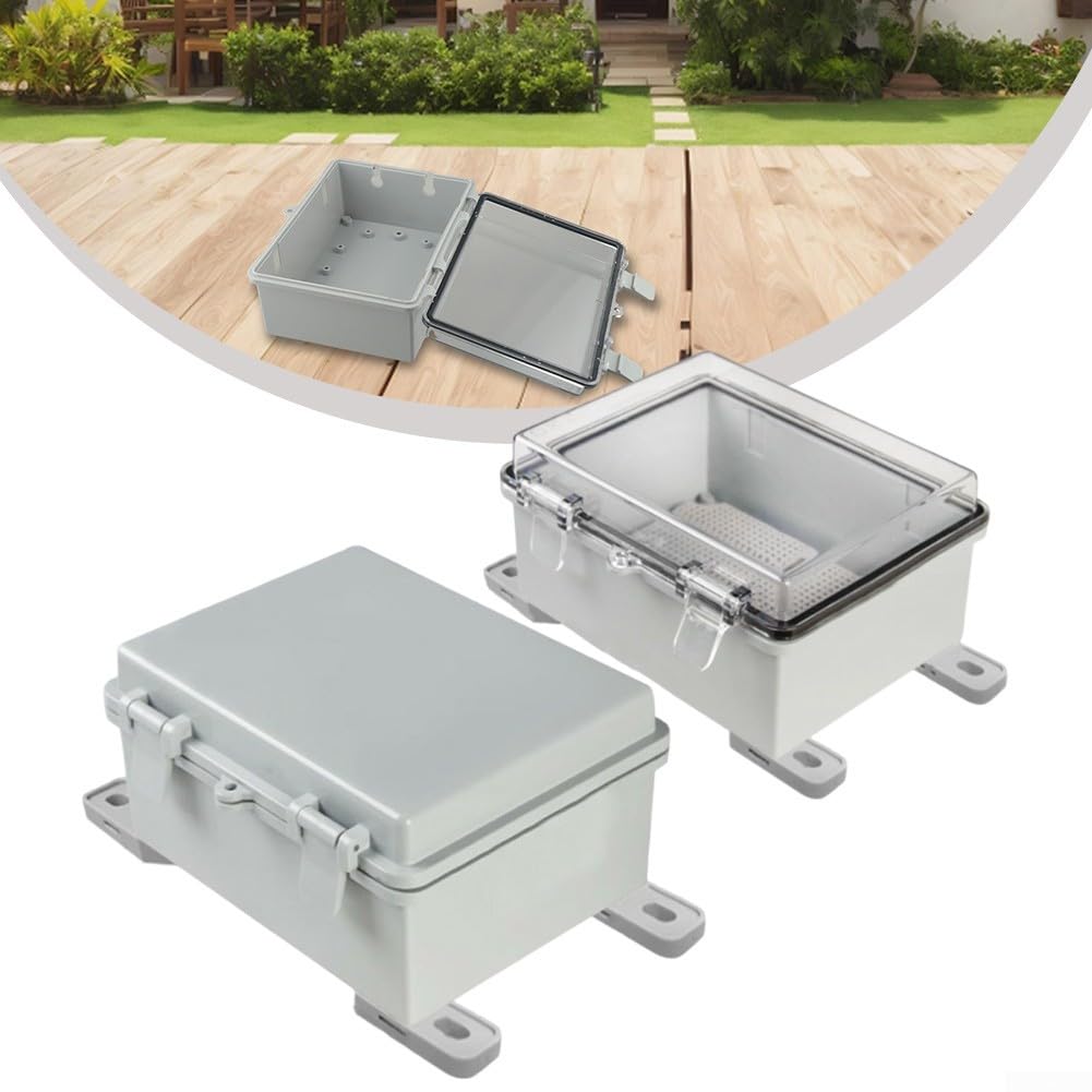 Caja eléctrica resistente a la intemperie, caja protectora de enchufes impermeable, conexiones IP66 con cubierta transparente