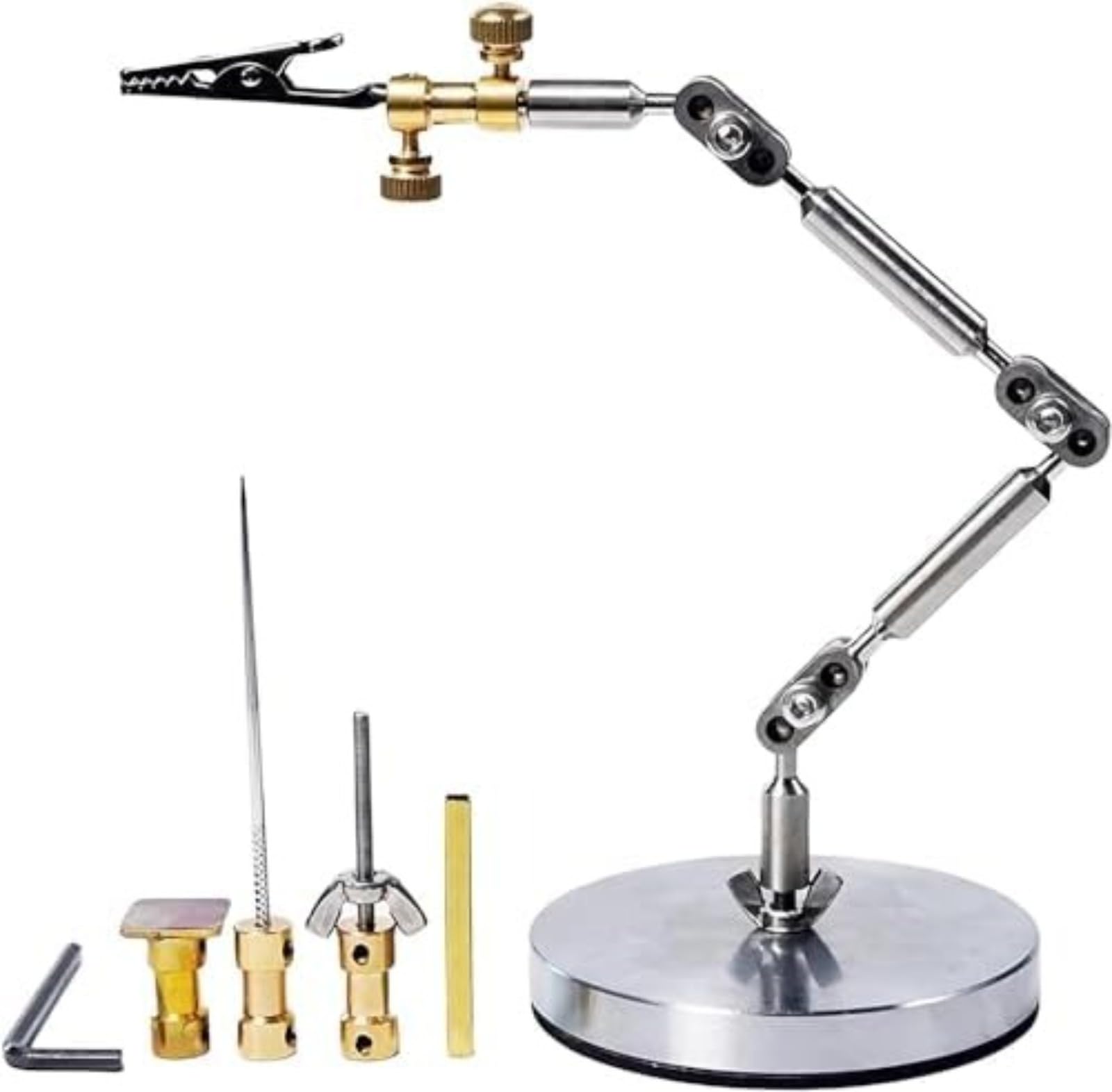 Soporte De Tercera Mano Helping Hand Tool, Brazo Flexible Ajustable con 5 Conectores, Base De Acero Inoxidable Resistente, Soporte para Pinza De Cocodrilo para Animadores, Maq