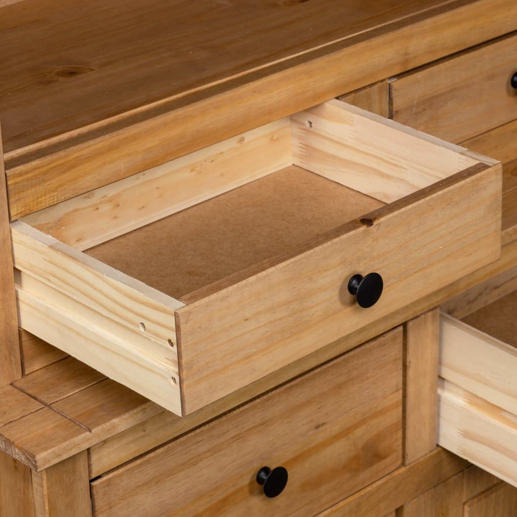 vidaXL Aparador Estilo Panamá Range Casa Hogar Habitación Dormitorio Muebles Mobiliario Bricolaje Decoración Diseño 93x40,5x180 cm Madera Pino Maciza