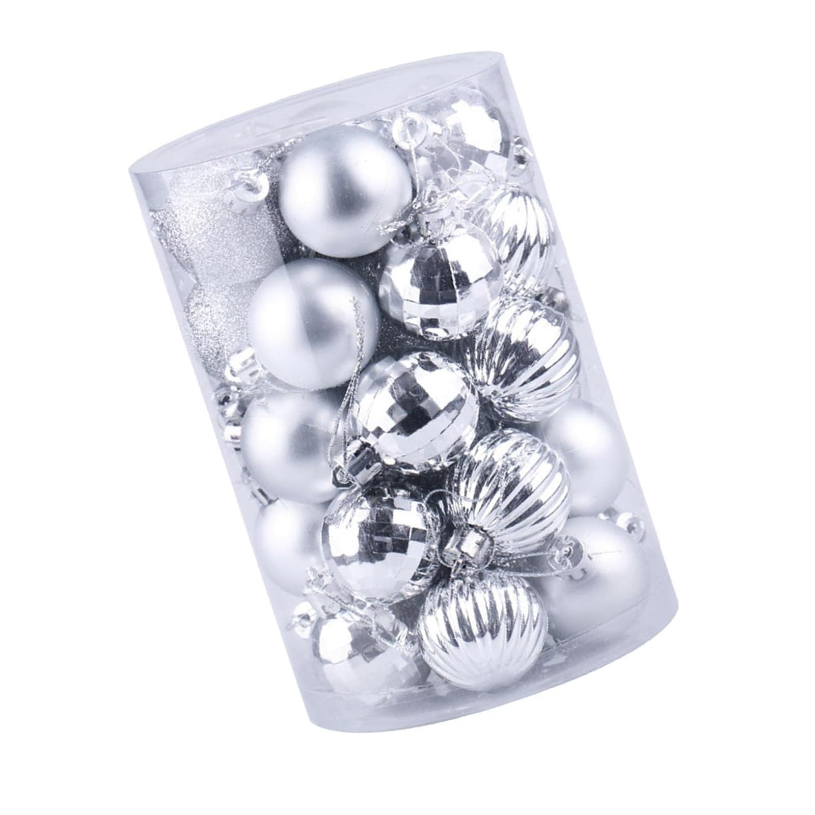 Lot de 34 Boules de Noël argentées for décoration de Noël, fête, Mariage