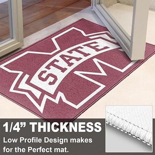 Miniatura 5 de Campus Lab Felpudo antideslizante de bienvenida de la Universidad Estatal de Mississippi, 20 x 31.5 pulgadas, tapete para puerta con logotipo