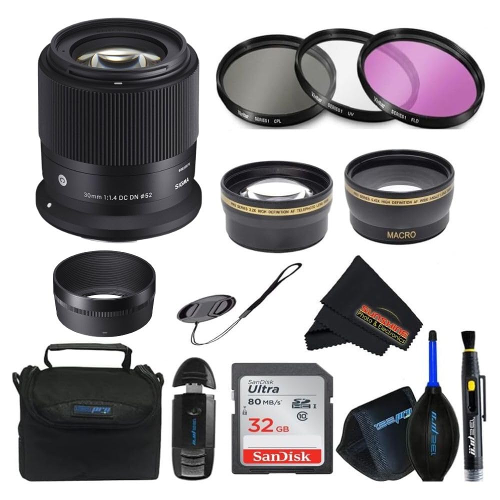 Sigma 30mm f/1.4 DC DN Contemporary Lens (Canon RF Mount)... (Pro Bundle)