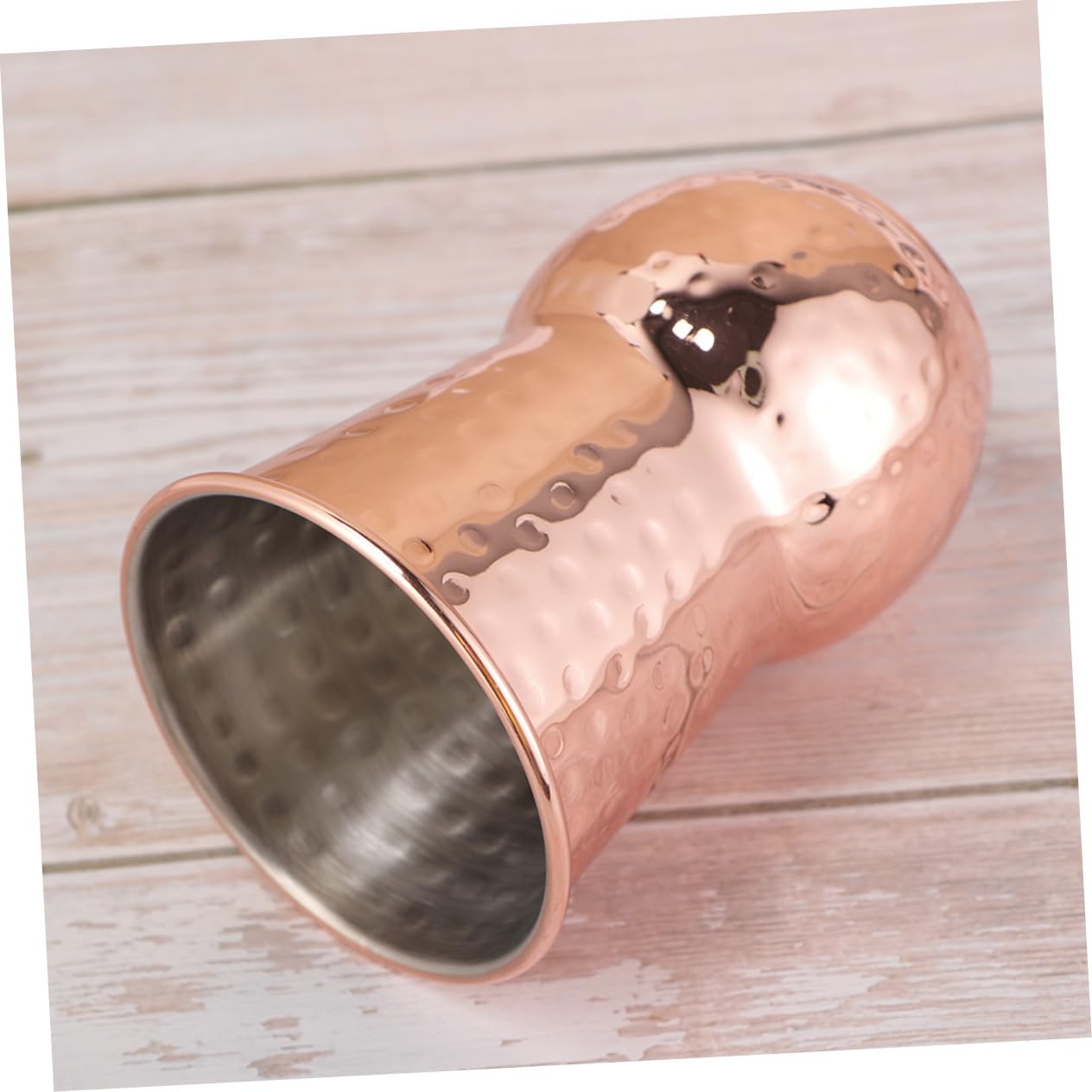 BRIGHTFUFU 400ml Cocktail Copper Cup Rose Glass Coupe Cocktail Glass Insulated Tall Wine Glass for Parties