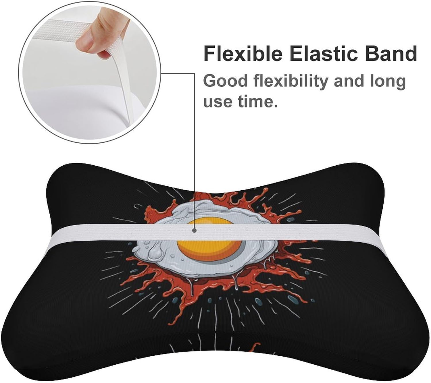 Fried Egg 2 Pack Car Neck Pillow Car Headrest Soft Car Pillow for Most Cars