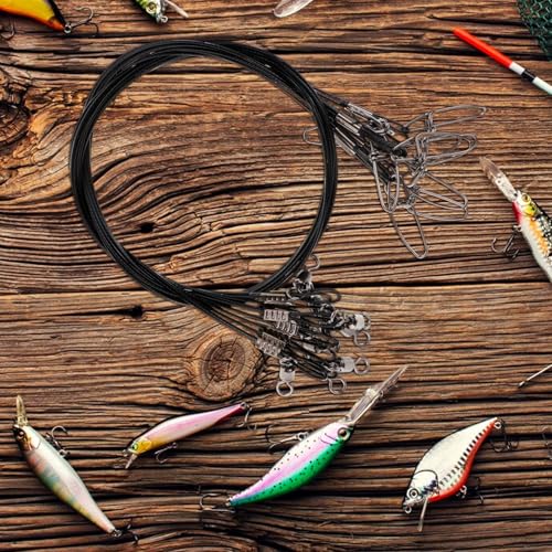 POPETPOP 10 piezas líderes de pesca de acero miniatura 7