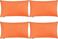 Vista 74 de Thmyo - Paquete de 4 fundas de almohada decorativas de 100 % algodón para lumbar, cómodas, sólidas, para Navidad/Halloween, fundas de cojín Blanco