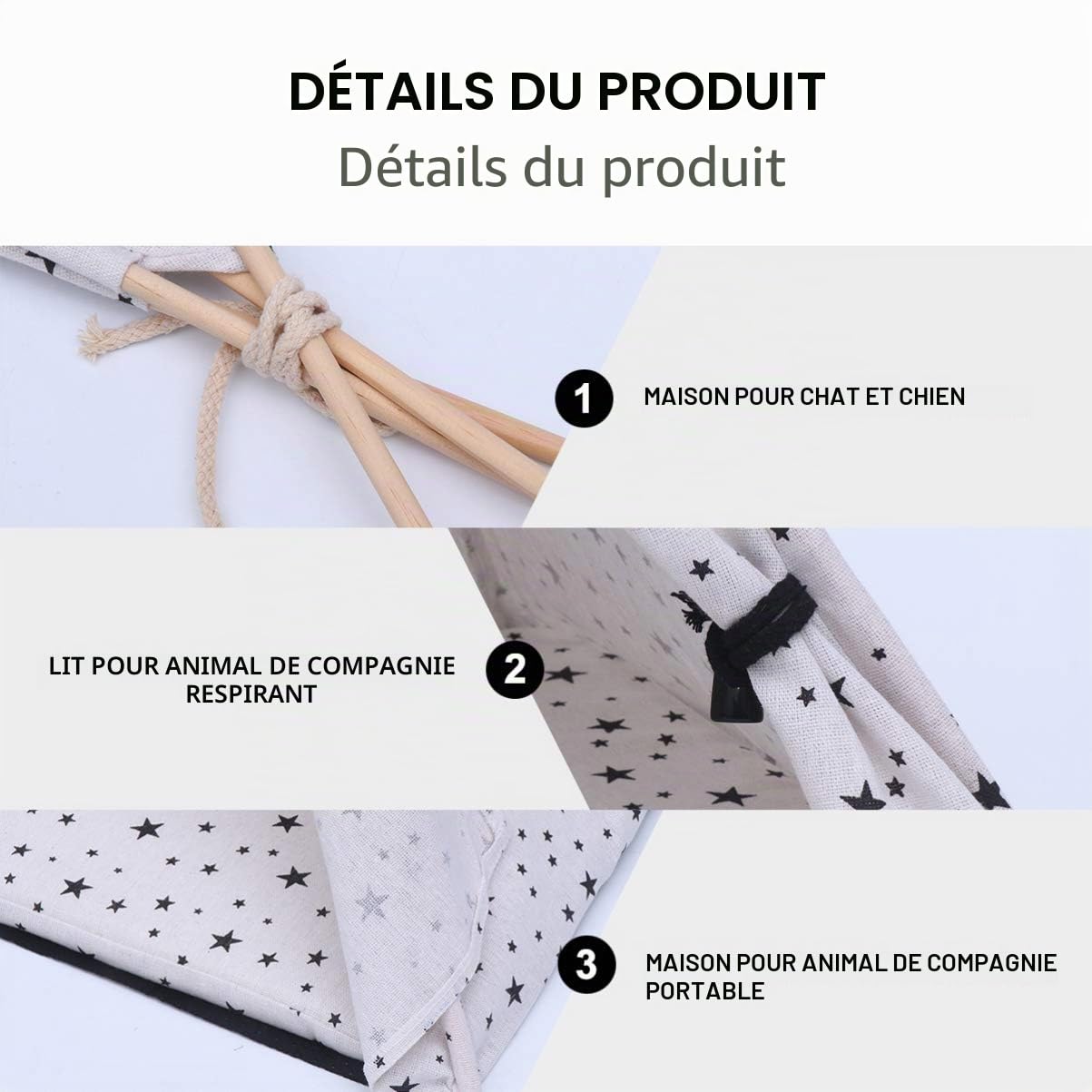 UKCOCO Tente pour Animaux de Compagnie - Petite Colombe Tipi pour Animaux de Compagnie pour Chien Lavable Mignon Chenil Portable pour Chiens de ie Cage pour Chats pour
