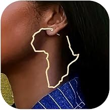 African Earrings for Black Women Black History Earrings Map Dangly Jewelry Statement Outfit Accent for Juneteenth Dresses Costume Celebration