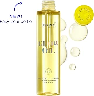 Supergoop! Glow Oil - 1 fl oz - SPF 50 PA++++ Vitamin E Body Oil + Broad Spectrum Sunscreen Protection - With Marigold, Meadowfoam & Grape Seed Extracts
