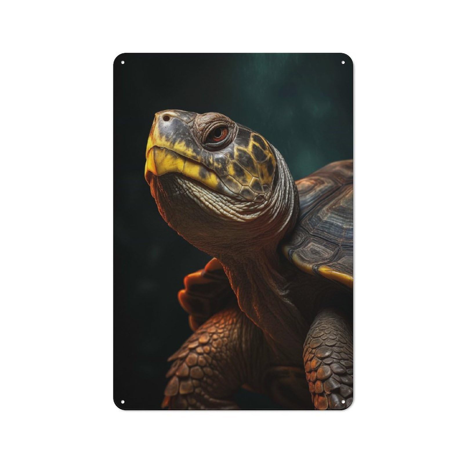 Kitchen Metal Sign with Turtle Portrait Design 30x20cm, Cosy Kitchen Wall Decor for Bakery, Diner, Cafe Or Family Room