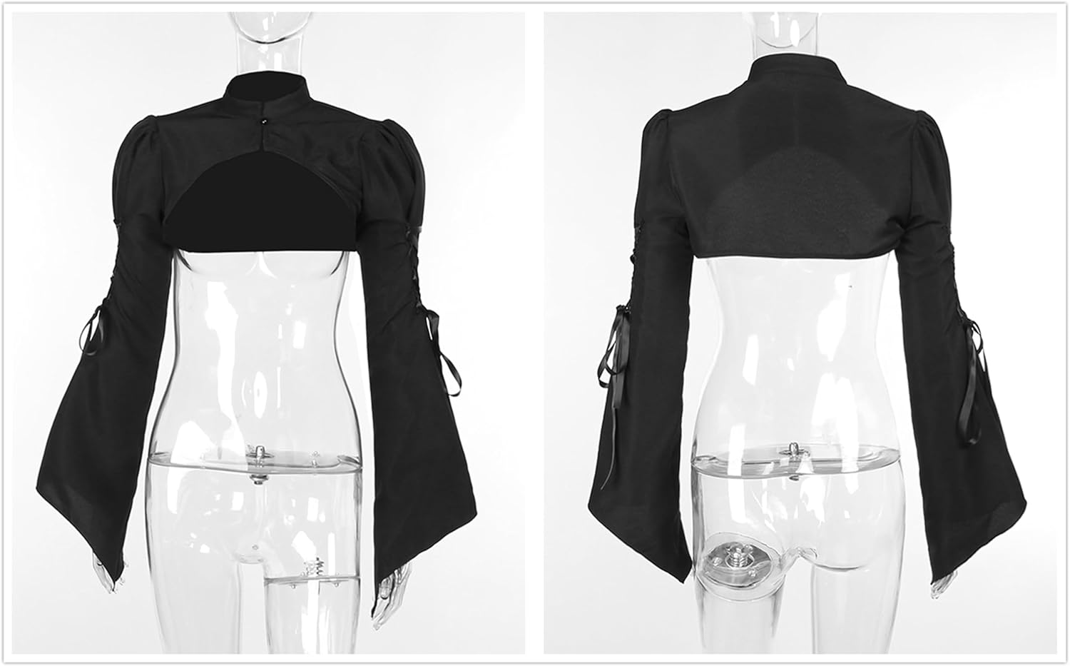 Goth Black Bolero Shrug for Formal Dress Gothic Rave Festival Top for Women - Image 4