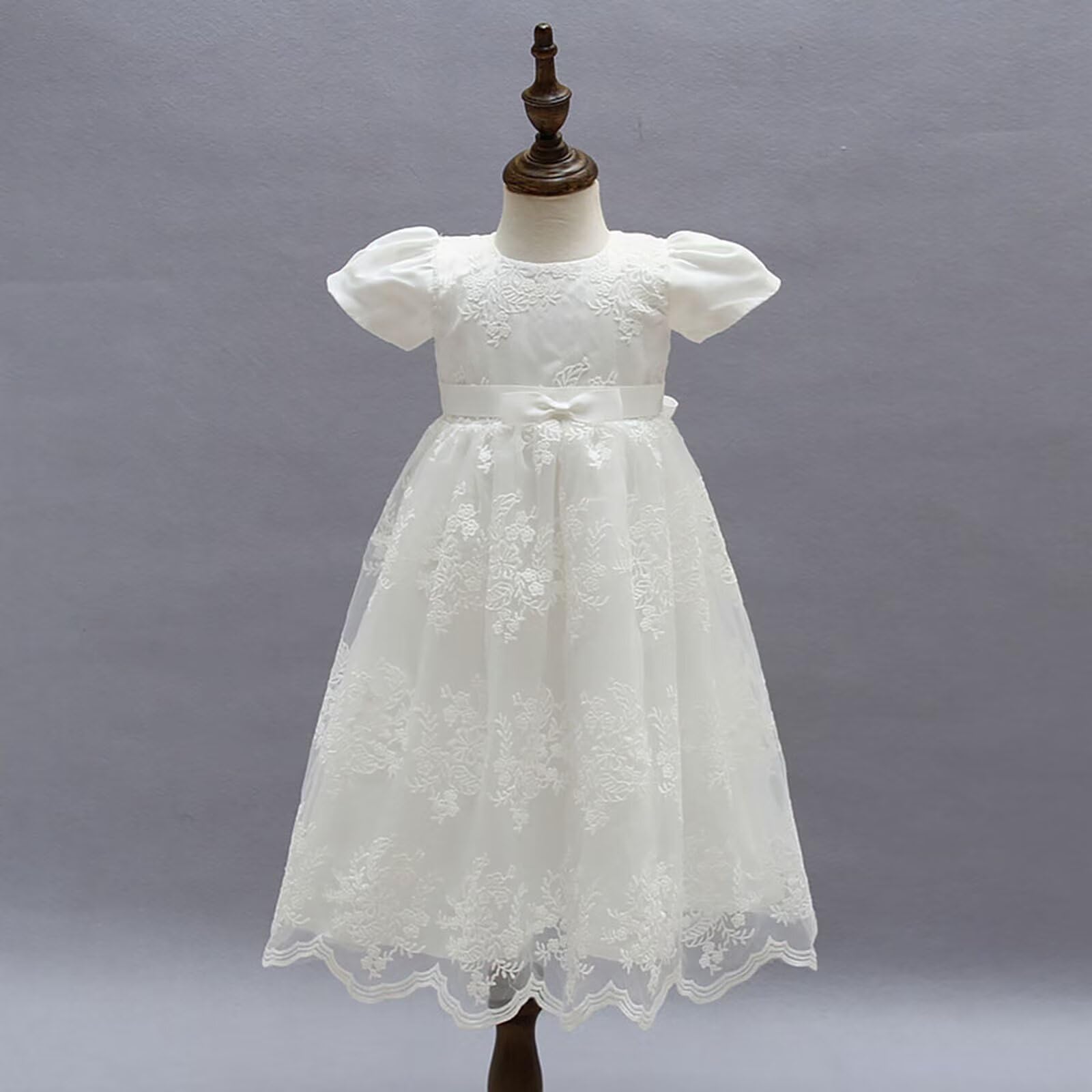 bébé Robes de baptême Longues Robe de baptême Blanche Robes d'occasion spéciale pour Anniversaire de Filles - 4