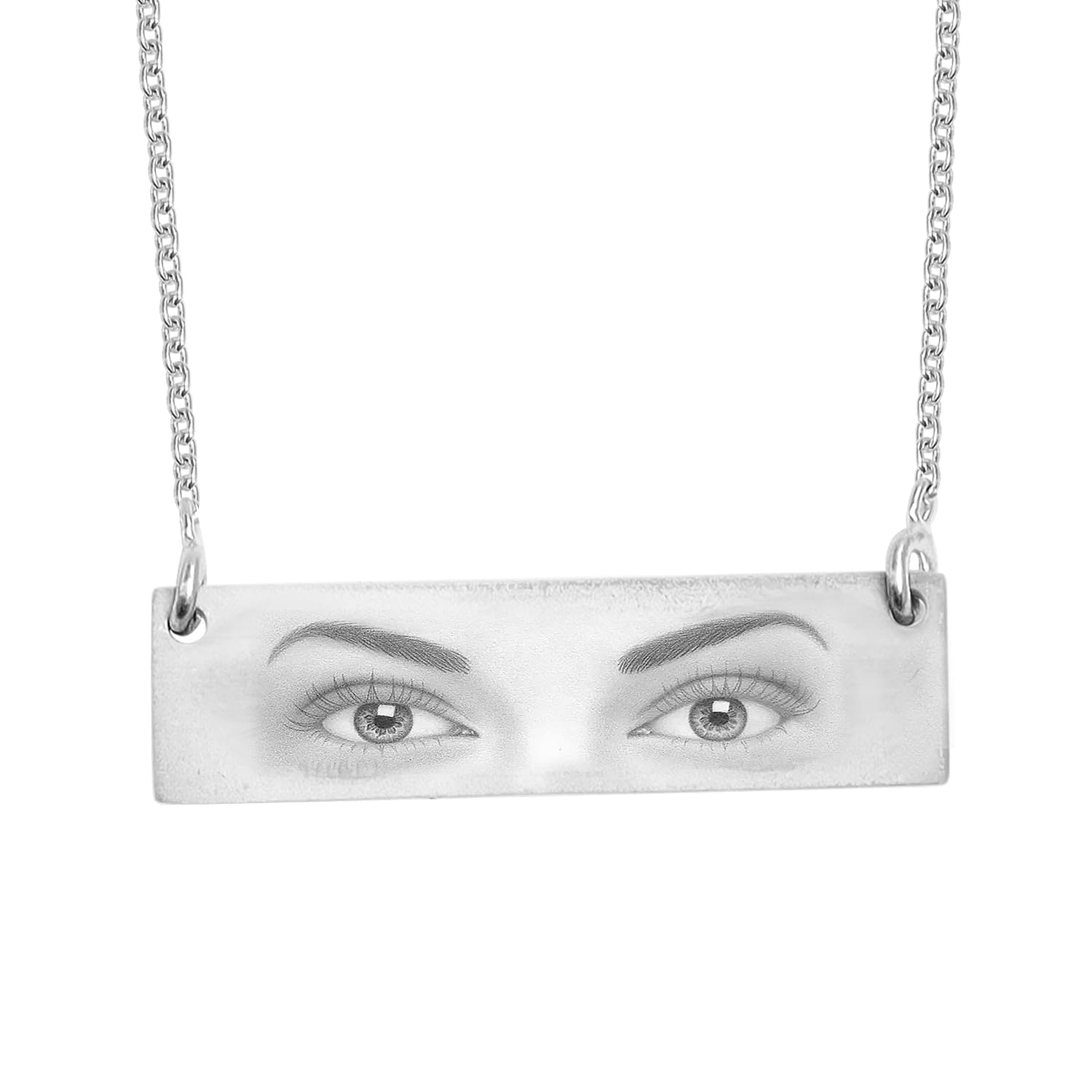 LeCalla 925 Sterling Silver Personalized Eyes Engraved ID Necklace for Women | Customized Eyes Engraving Photo Pendant | Custom Family Jewelry Gift for Birthday Anniversary (B0D8THR4GG) Amazon Price History, Amazon Price Tracker