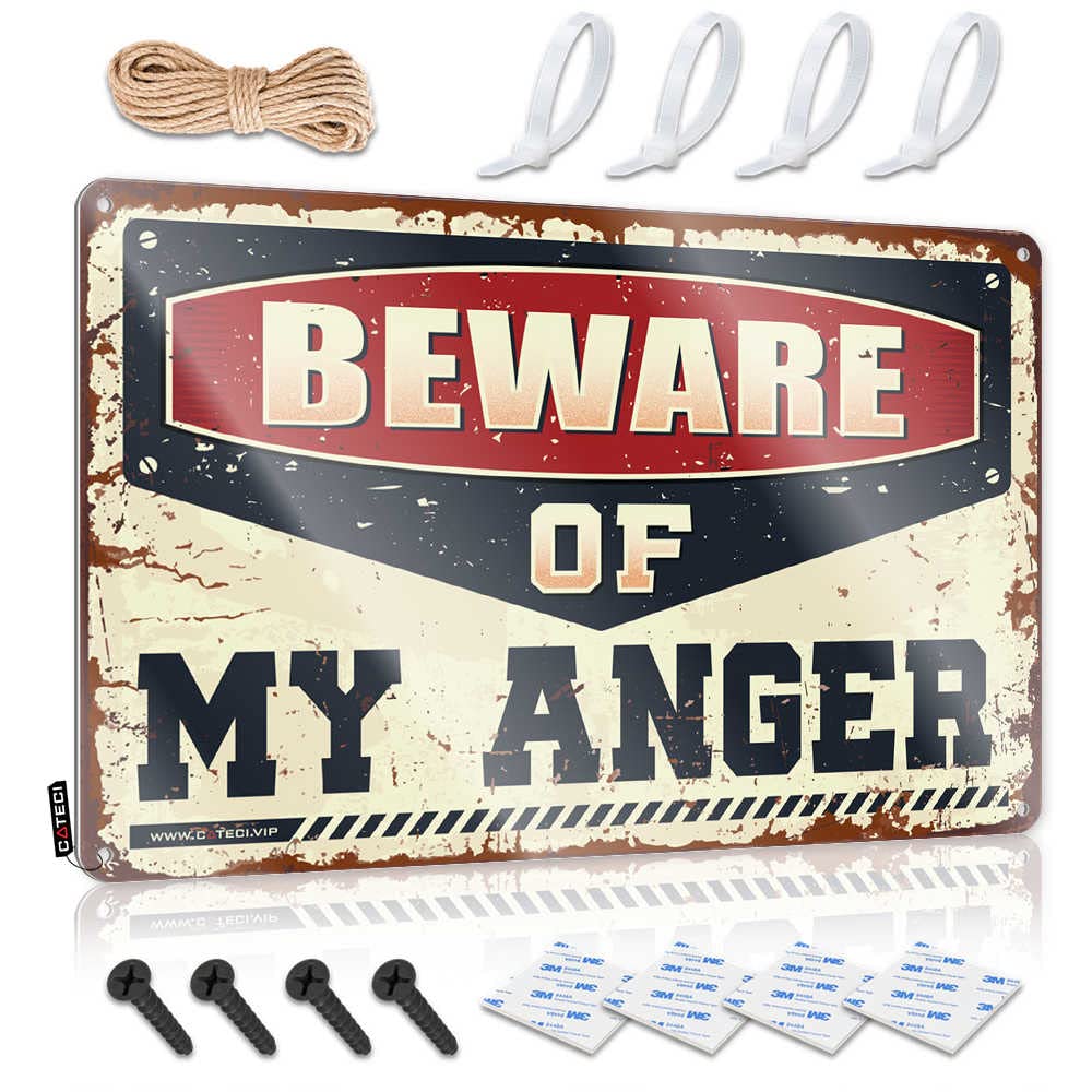 Fzfn Colour Vintage Wall Art Indie Decor Wall Decor | Beware Of My Anger Aesthetic For Scoreboard Home(30X40cm)