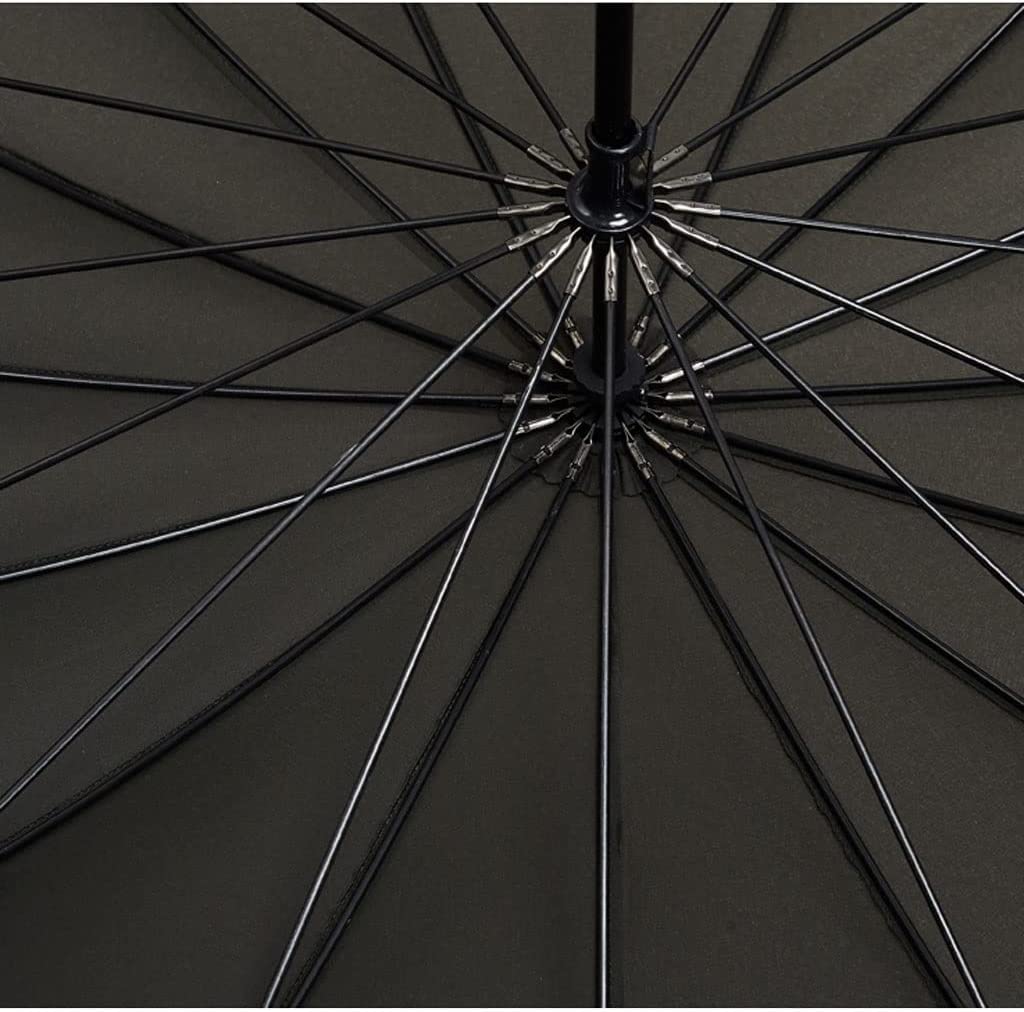 Parasol Lekki Parasol Golfowy 42 Cal Wiatroodporny Duży Parasol W Sztyfcie Drewniany Uchwyt Z Haczykiem J Szybkoschnący Parasol Z Trzciny Parasole Przeciwdeszczowe(Black)