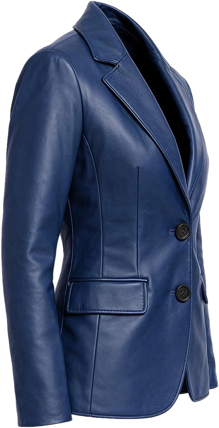 Leather Blazers for Women - Business Casual Coat - Real Lambskin Blazer Jackets for Women's - Image 3