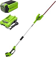 Greenworks 40V 20-Inch Cordless Pole Hedge Trimmer with 2.0Ah Battery & Charger - Powerful Reach for Hedges & Shrubs