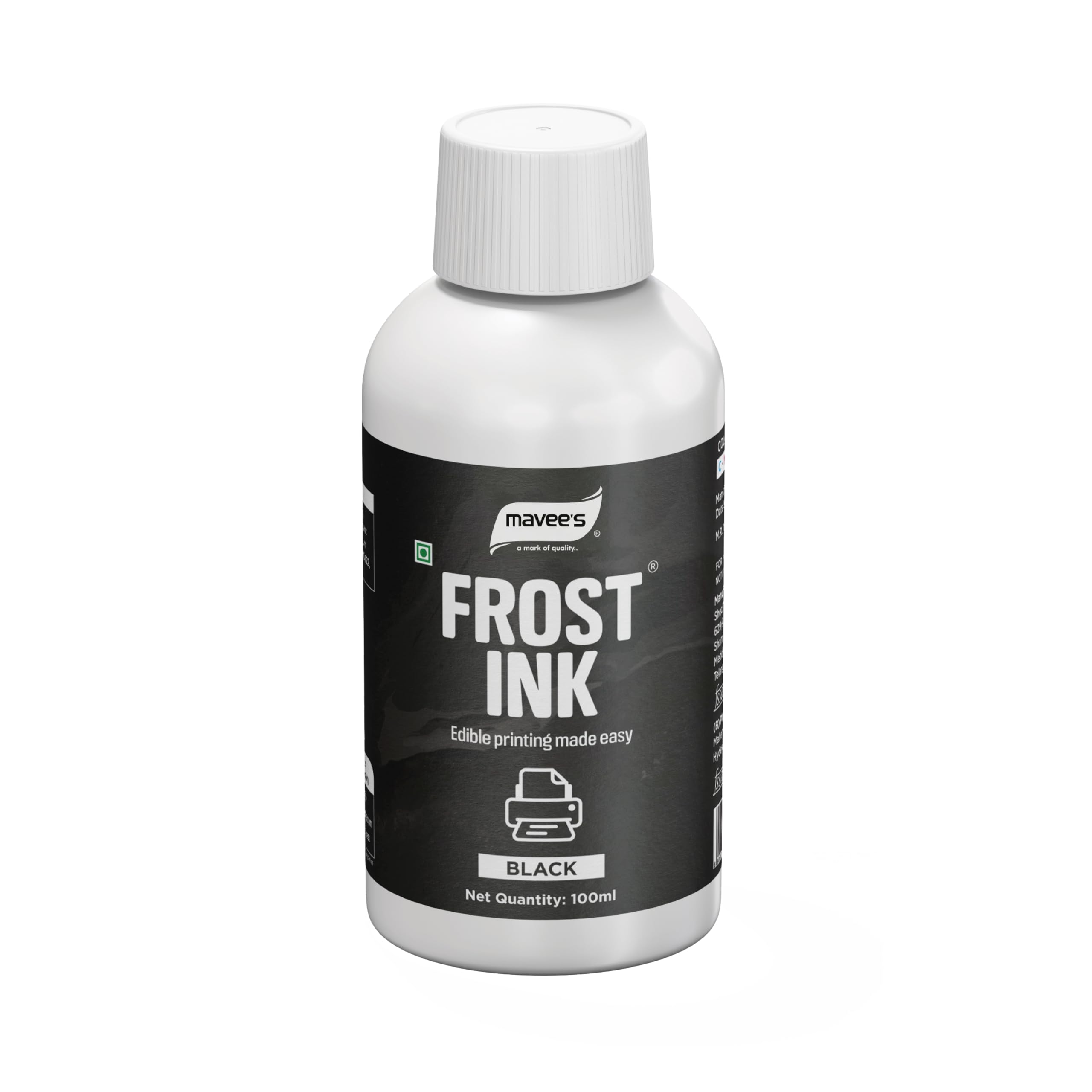 Frost Ink - Black | Premium Edible Solutions | Perfect for Photo Cake Decor | 100ml