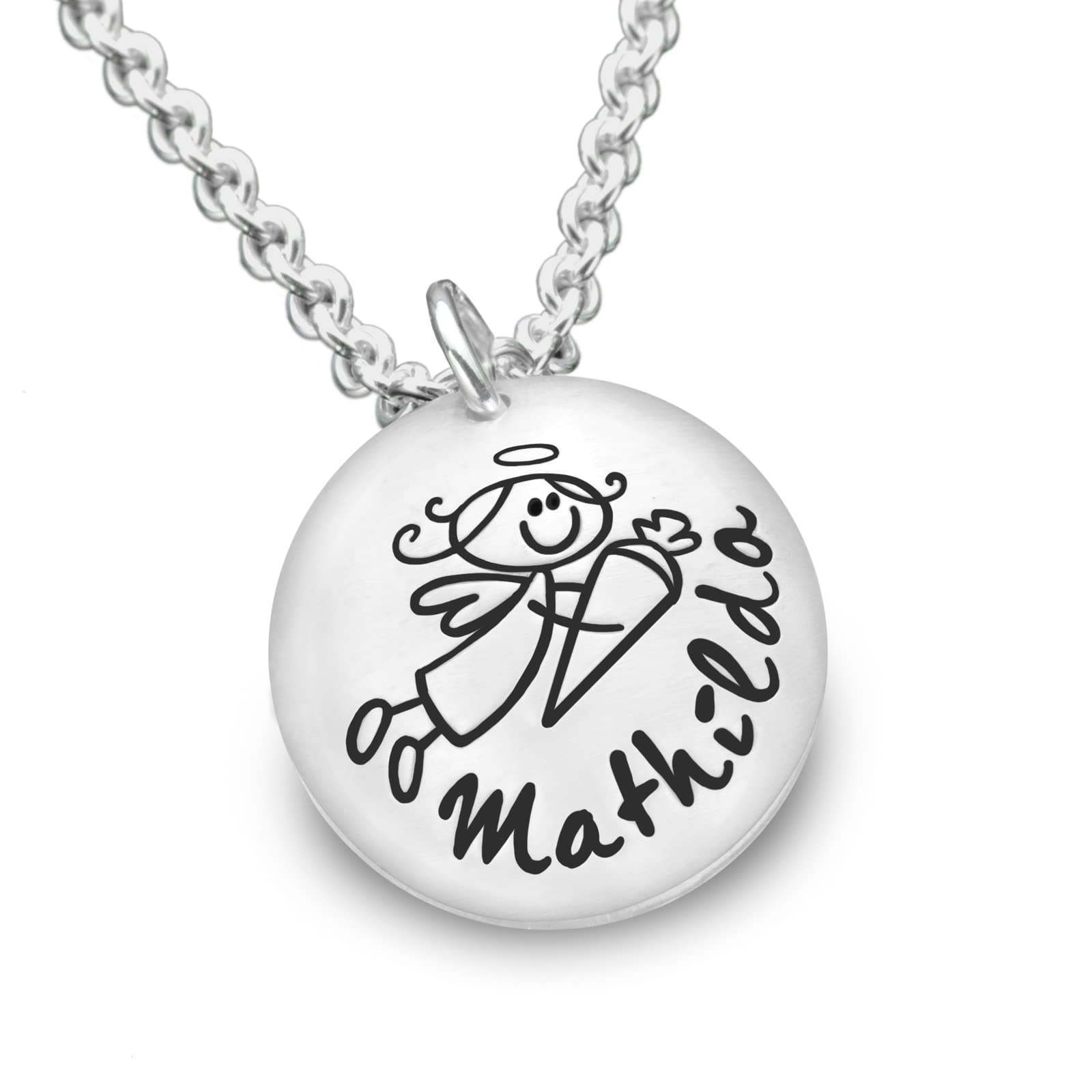 Kette Einschulung Schulanfang Geschenk Mädchen ERSTER SCHULTAG 925 Silber Gravur Schultüte 1. Klasse Engel Schutzengel