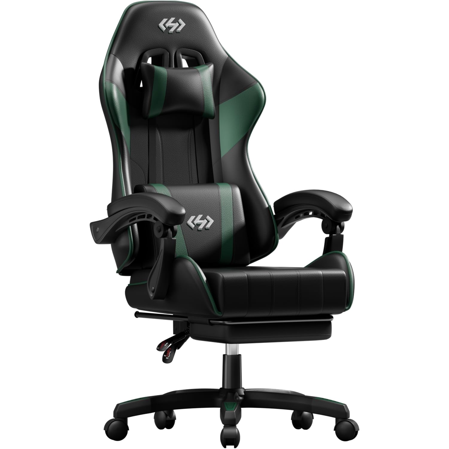 HLDIRECT Gaming Chair for Adults, Ergonomic Computer Chair with Footrest & Linkage Armrest, High Back Gamer Chair with Lumbar Support, Adjustable Game Chair, 360° Swivel, 300LBS (B image 3