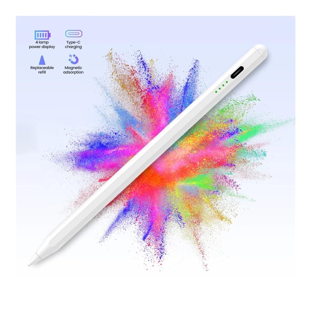 Lápiz óptico Capacitivo liviano, lápiz táctil con Carga USB-C for iPad de Apple, Toma de Notas y bocetos Diarios(Black)