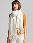 MaaMgic Women's Large Soft Feel Pashmina Shawls Wraps Light Winter Scarf,Ivory-AGA