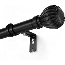Metal Curtain Rods for Windows, 46-96 inch Cortineros Para Ventanas, Heavy Duty Metal Curtain Rod with Brackets