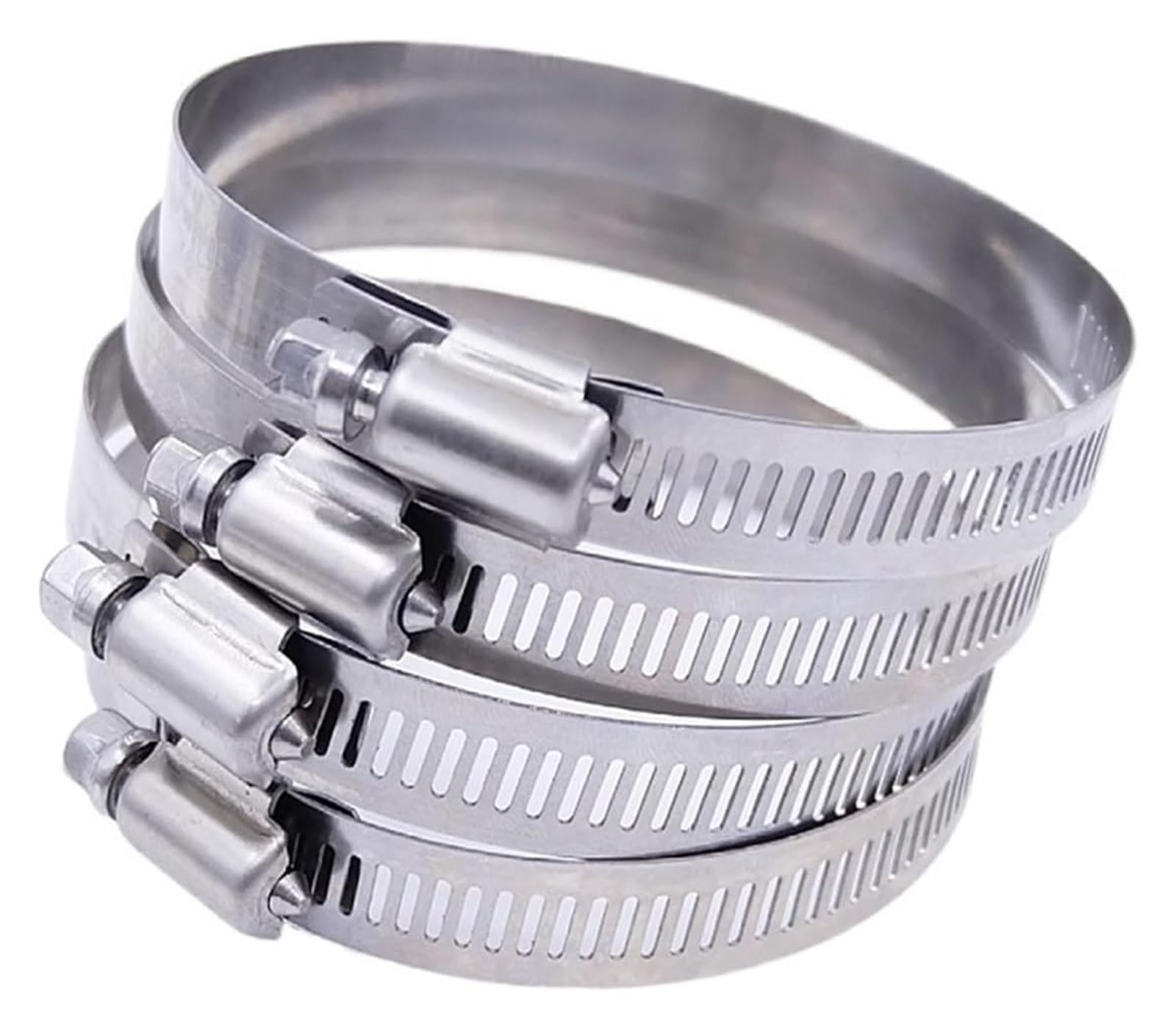 clip de manguera de engranaje helicoidal, Abrazaderas de manguera ajustables de acero inoxidable, gusano de tres engranajes, 6-600mm, paquete de tuberías de agua, 5/10 Uds.(78-101mm x 10Pcs)