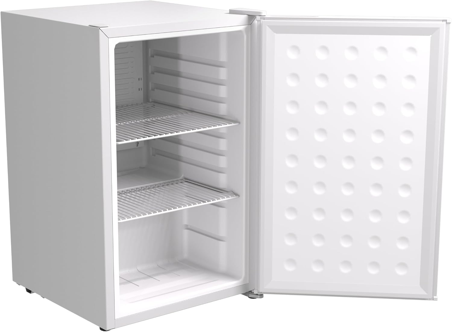 SnowLion Premium White Mini Fridge, 65L Undercounter Refrigerators, 90 Can Capacity, 2.3 Cu.ft. Freestanding Drink Fridge with Solid Door, Compact refrigerator with Reversible Door