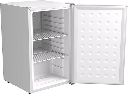 Miniatura 4 de Mini refrigerador blanco premium, refrigeradores bajo encimera de 65 L, capacidad para 90 latas, 2.3 pies cúbicos de bebida independiente con puerta