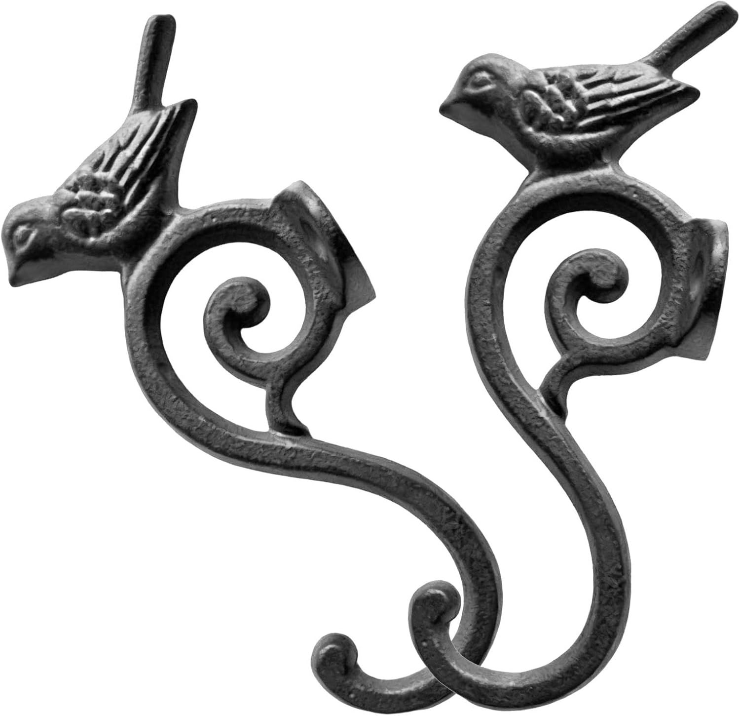 VICASKY 2pcs Vintage Cast Metal Avian Wall Hooks with Wear-Resistant Surface and Strong Loadbearing Capacity, Rustic Decorative Coat Hangers for Rooms and Vintage-Inspired Interiors