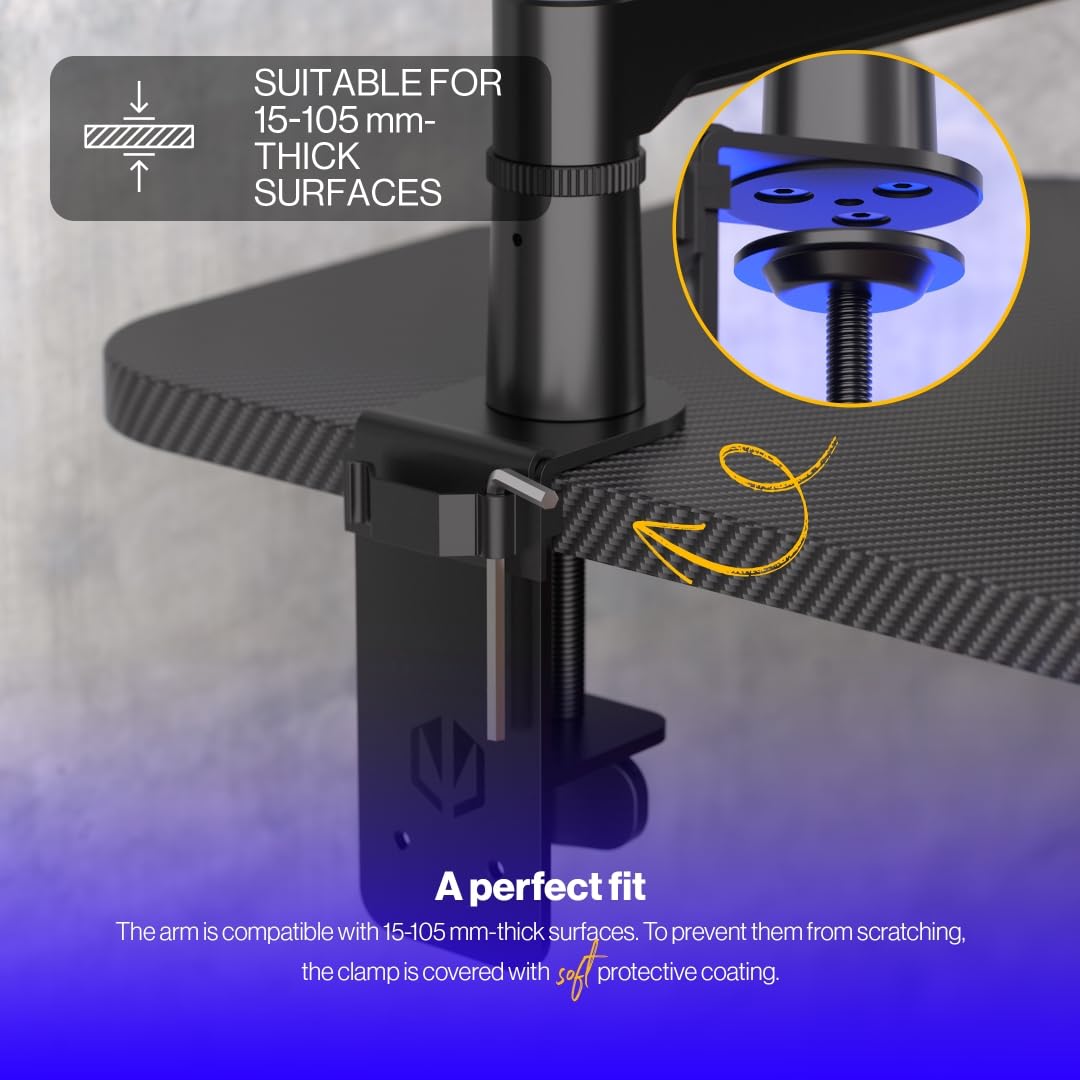 ENDORFY Broadcast Low Profile Boom Armor, micrófono premium de perfil bajo y brazo de luz con cable, giratorio 360 grados