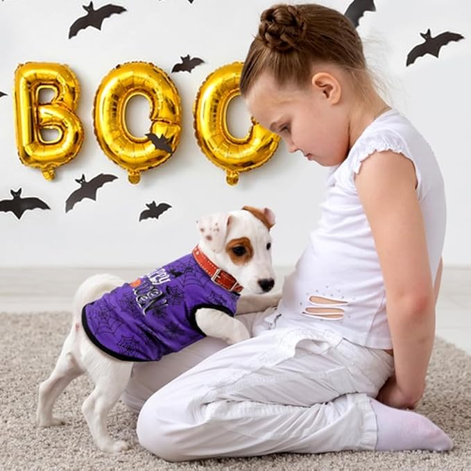 Camiseta de Halloween para Perros de Algodón Suave Estirable Sin Mangas miniatura 2