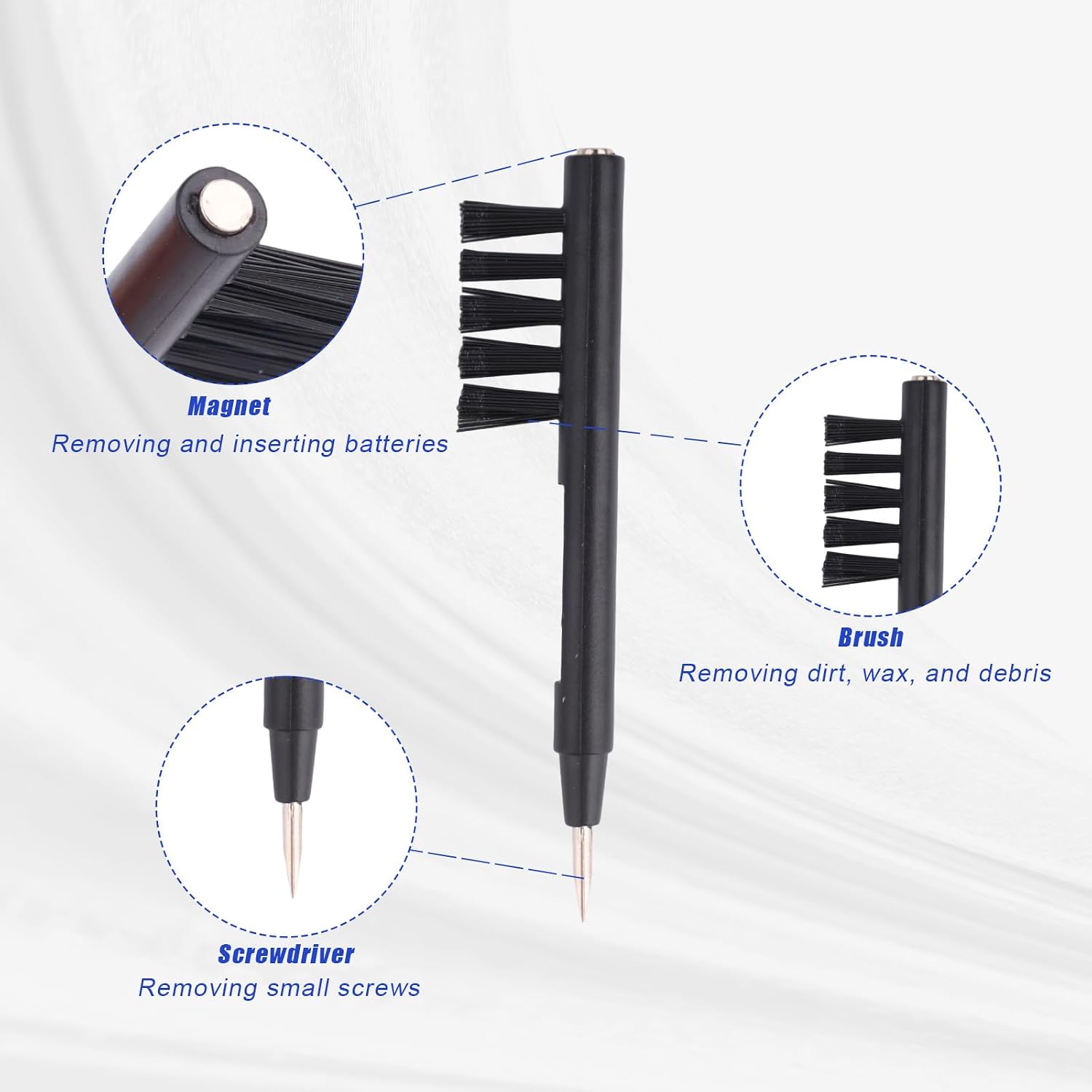 Hearing Amplifier Accessories Kit, Includes 6 Sizes Silicone Ear Domes Wax Guards Filters Cleaning Brush with Screwdriver Cleaner Tools Supplies Compatible with Audien EV3