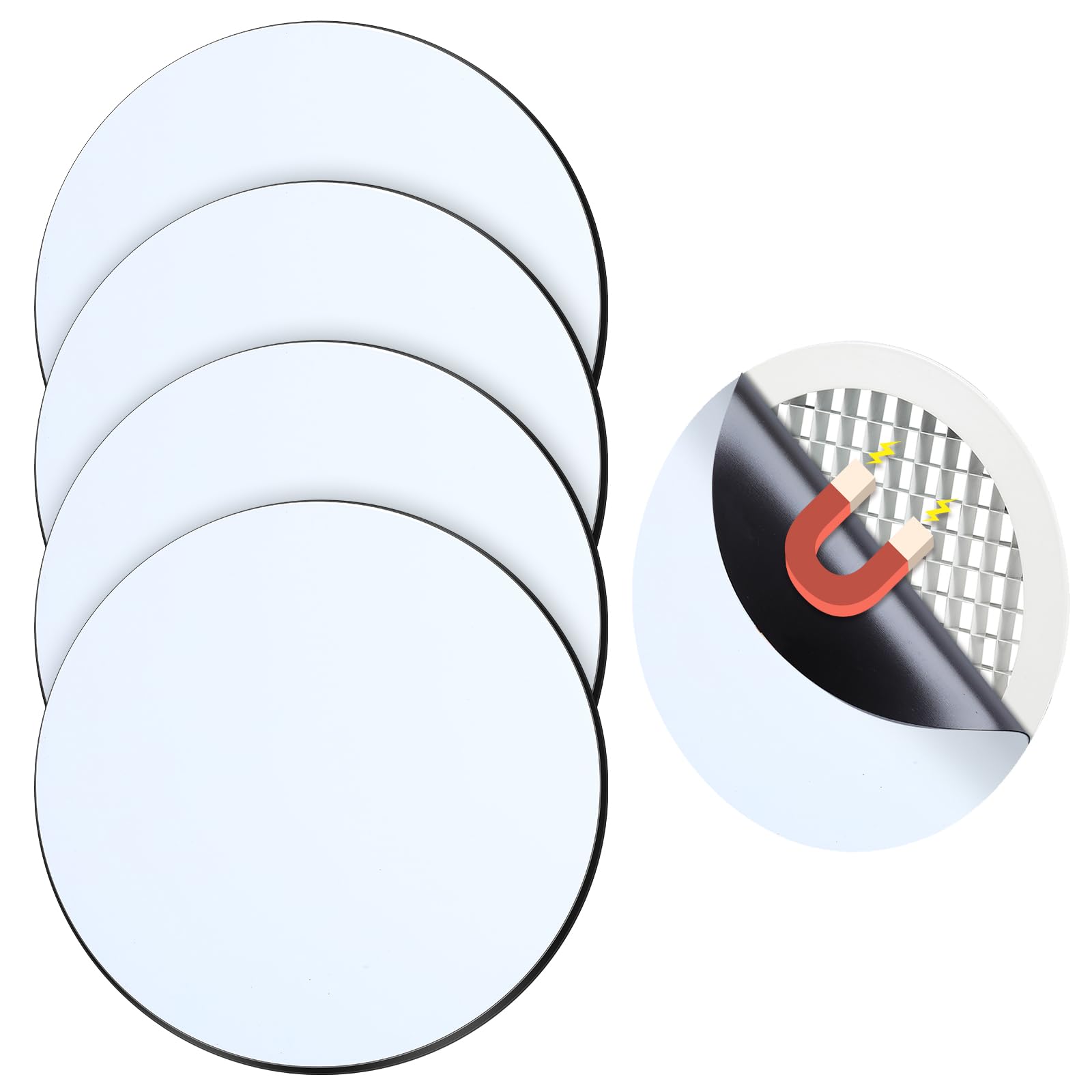 Pcs Round Magnetic Vent Covers Inch Air Vent Covers for Home Floor  Wall Ceiling RV Air Registers Home HVAC and AC, Fit for Magnetic Metal