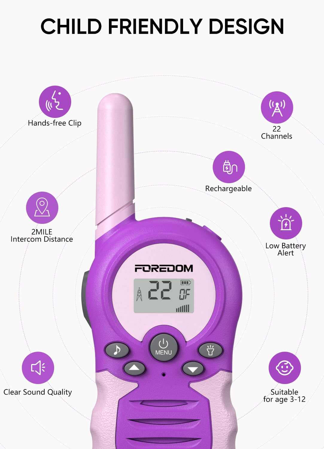 Produktbild von FOREDOM Walkie Talkies Für Kinder Walkie Talkies Funkgeräte
