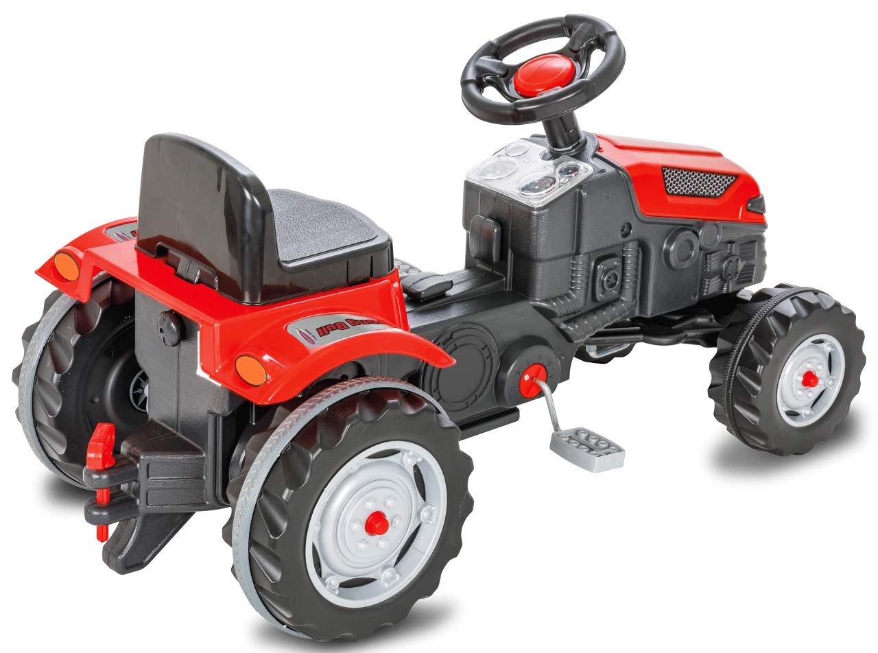 Trettraktor Strong Bull – Kippschutz, Antrieb durch Treten der Pedale, leichtgängiges Lenkradsystem, Verstellbarer Sitz, Hupe, Anhängerkupplung, Maximalgewicht 60 KG