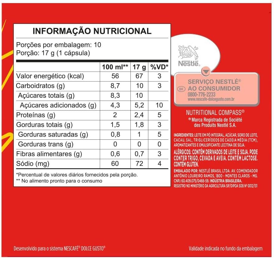 NESCAFEDLCGST Nescau 10Cap 3x170g N1 BR