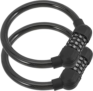 Parliky 2pcs Reusable Bike Lock Daily Use Cycle Lock Convenient Motorcycle Lock Outdoor Accessories Combination Lock Outdoor Sturdy Bike Lock Professional Cable Lock Bike Supply Password