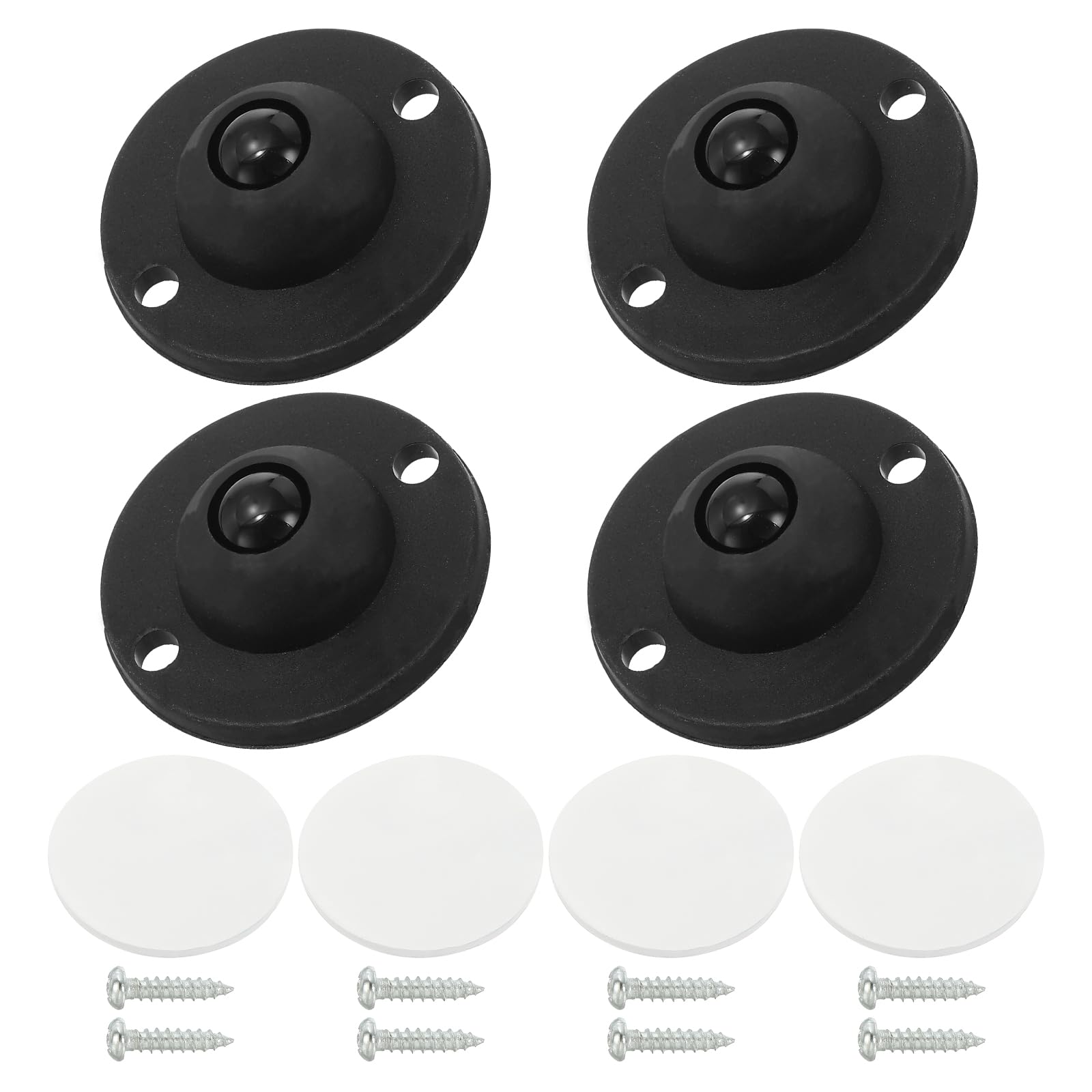 PATIKIL Ruedas Giratorias Autoadhesivas de 35 mm para Electrodomésticos, Juego de 4 Ruedas Giratorias Mini con Capacidad de Carga de 4.4 Libras Por Rueda, Color Negro
