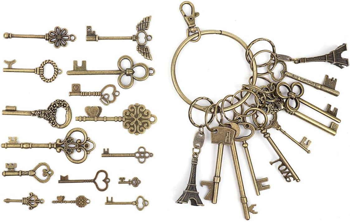 Antique Key Charms with Rings DIY Pendant Keychain Kuwait Ubuy