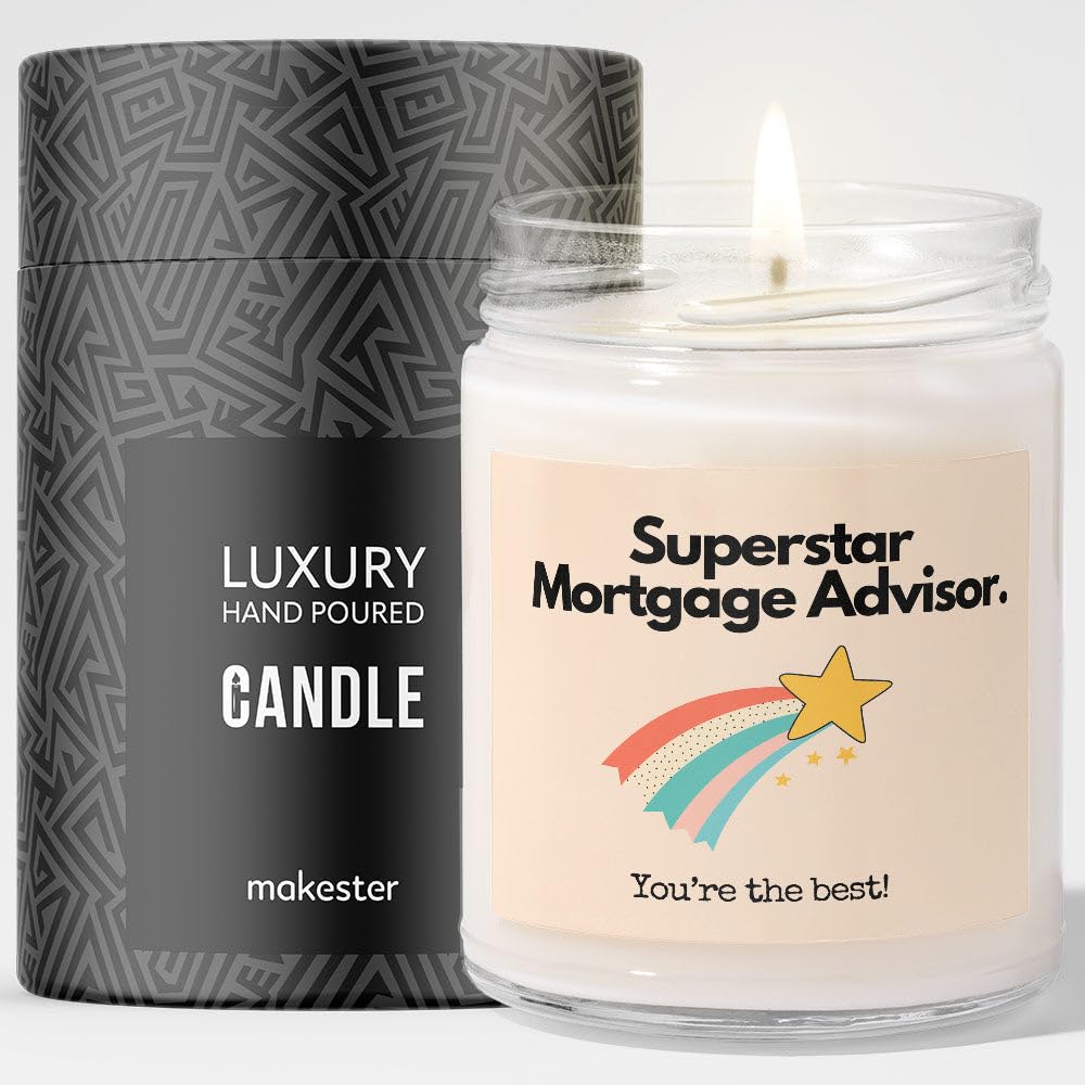 Mortgage Advisor Gifts - Luxury Soy Wax Candle - Vanilla, Jasmine, Sugared Almond - Makester โ image 1